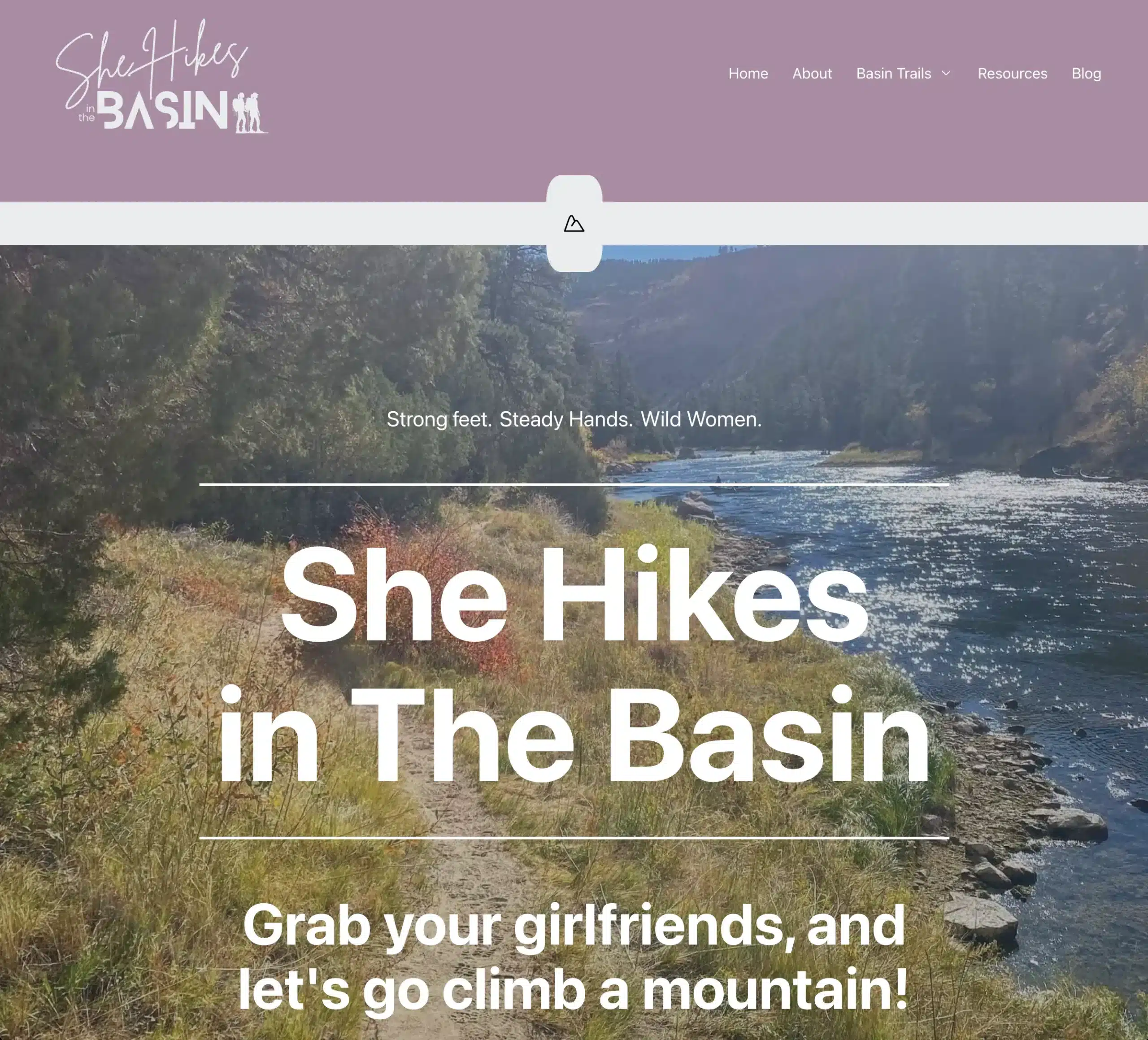 Portfolio Homepage image of She Hikes in The Basin Website which can be seen at shehikesinthebasin.com